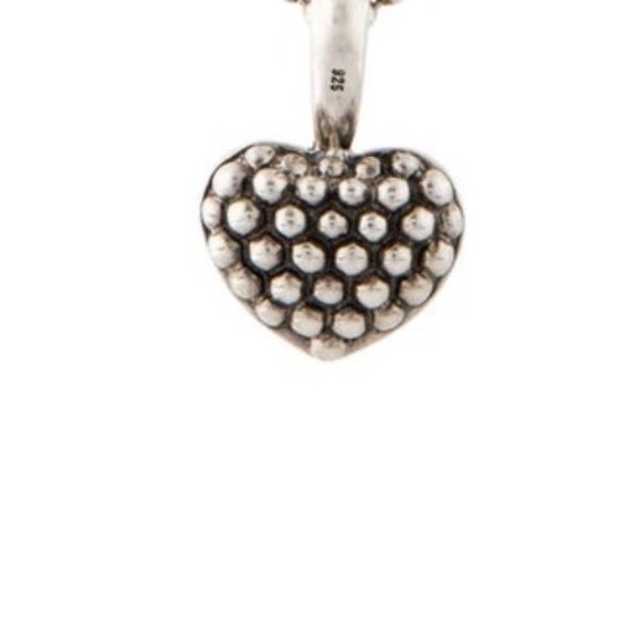 LAGOS CAVIAR BEADED STERLING SILVER 925 HEART PENDANT NECKLACE - Picture 1 of 7